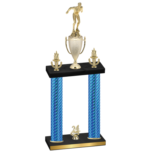 Double Blue Carbon Fiber Year Swimming Trophy