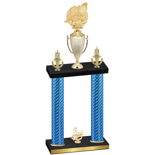 Double Blue Carbon Fiber Third Place Swimming Trophy