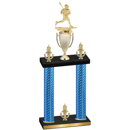 Double Blue Carbon Fiber Victory Lacrosse Trophy