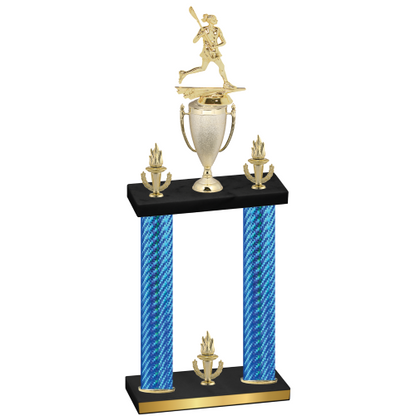 Double Blue Carbon Fiber Victory Lacrosse Trophy