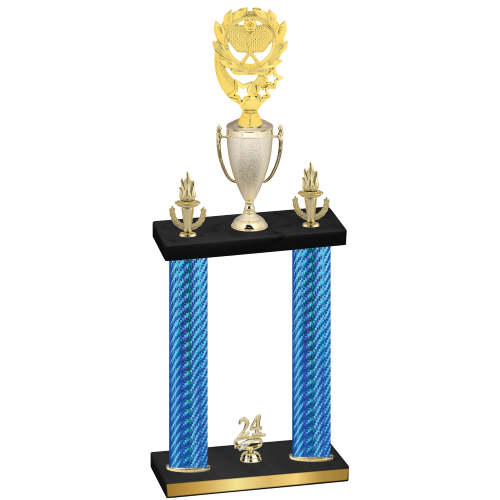 Double Blue Carbon Fiber Year Pickleball Trophy