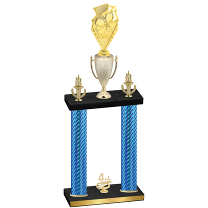 Double Blue Carbon Fiber Fourth Place Pickleball Trophy