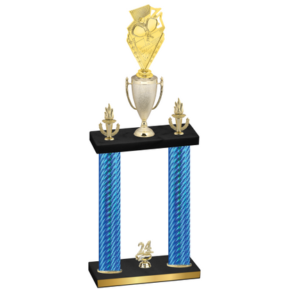 Double Blue Carbon Fiber Year Pickleball Trophy