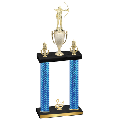 Double Blue Carbon Fiber Second Place Archery Trophy
