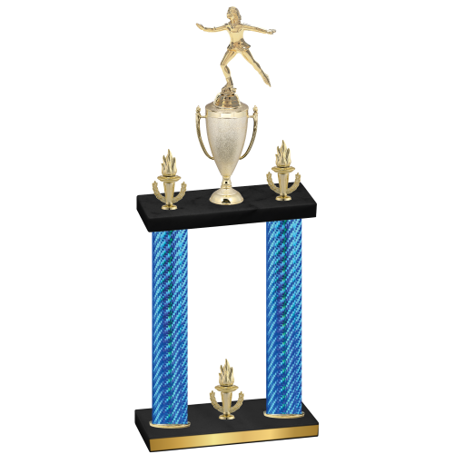 Double Blue Carbon Fiber Victory Skater Trophy