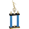 Double Blue Carbon Fiber First Place Basketball Trophy