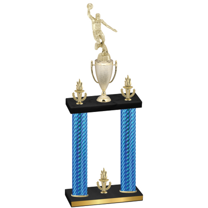 Double Blue Carbon Fiber Victory Basketball Trophy