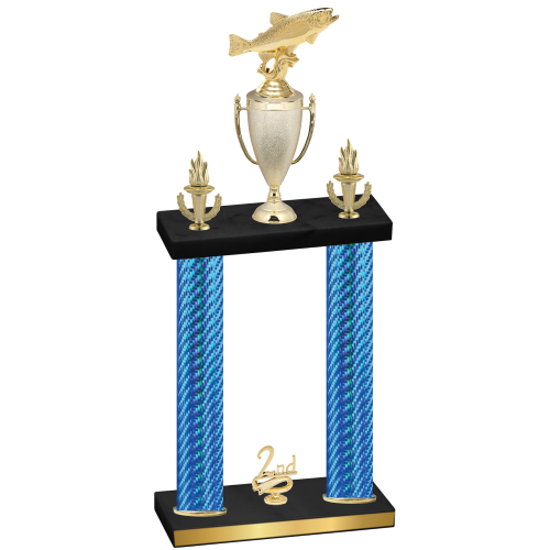 Double Blue Carbon Fiber Second Place Fishing Trophy