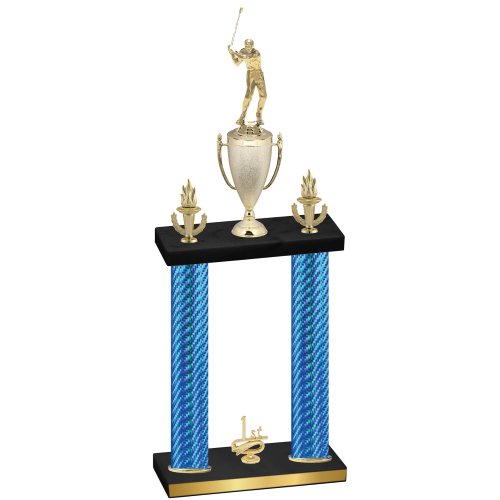 Double Blue Carbon Fiber First Place Golf Trophy