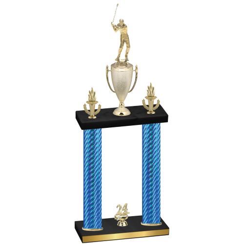 Double Blue Carbon Fiber Year Golf Trophy