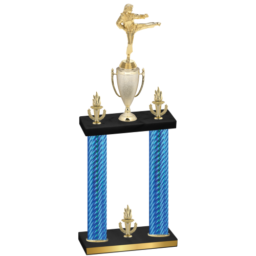 Double Blue Carbon Fiber Victory Karate Trophy