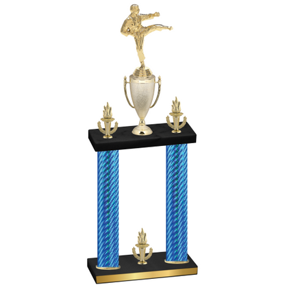 Double Blue Carbon Fiber Victory Karate Trophy