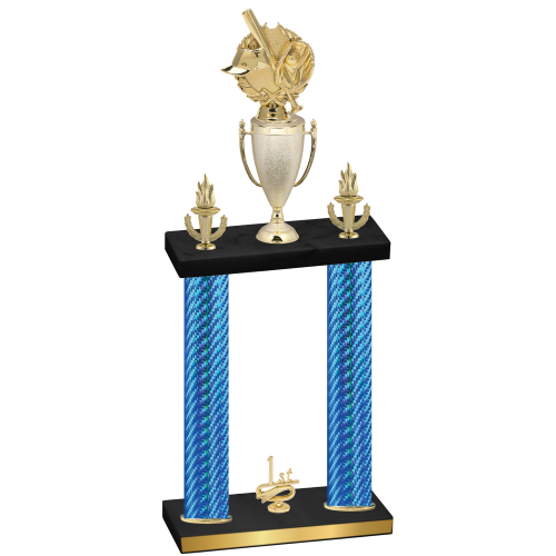 Double Blue Carbon Fiber First Place Baseball Trophy