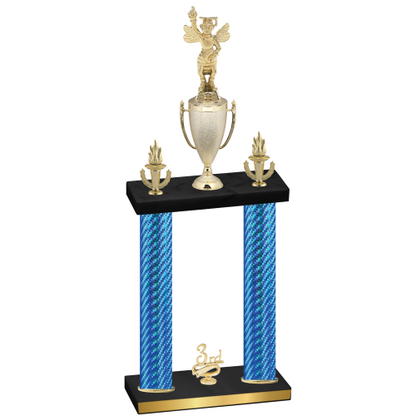 Double Blue Carbon Fiber Third Place Academics Trophy