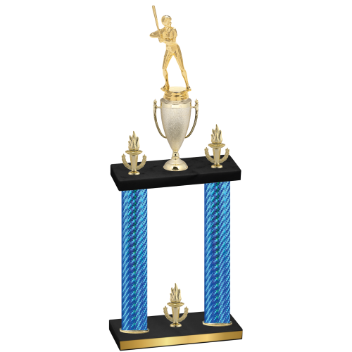 Double Blue Carbon Fiber Victory Softball Trophy