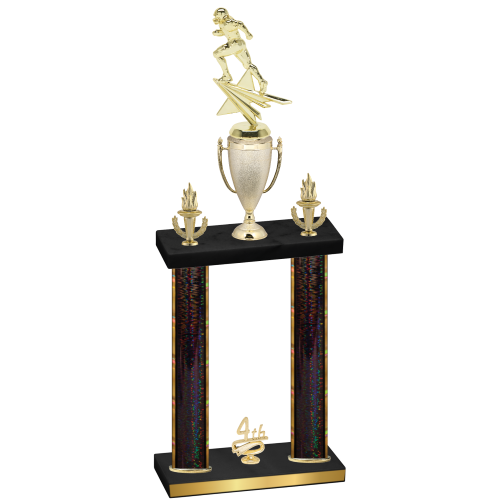 Double Black Glacier Fourth Place Football Trophy
