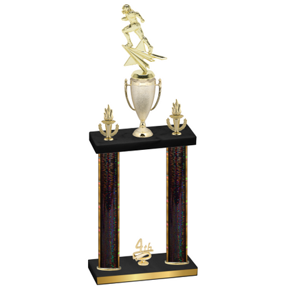 Double Black Glacier Fourth Place Football Trophy