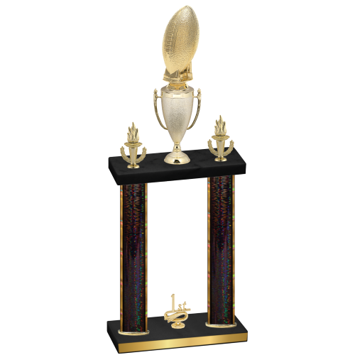 Double Black Glacier First Place Football Trophy