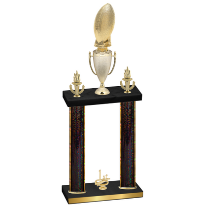 Double Black Glacier First Place Football Trophy