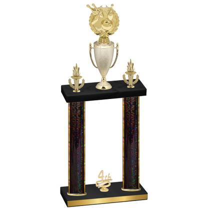 Double Black Glacier Fourth Place Bowling Trophy
