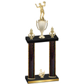Double Black Glacier Third Place Volleyball Trophy