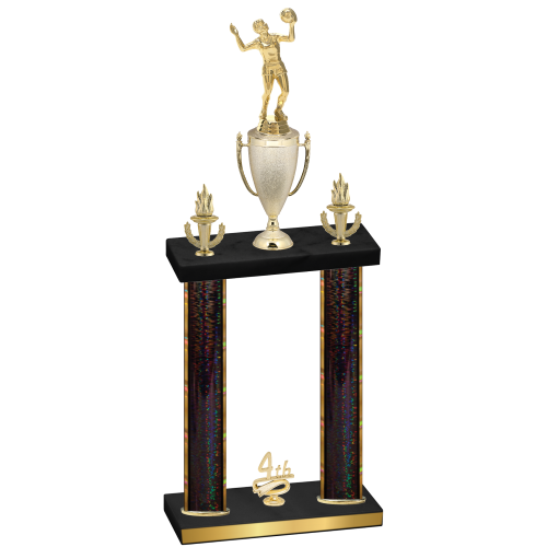 Double Black Glacier Fourth Place Volleyball Trophy
