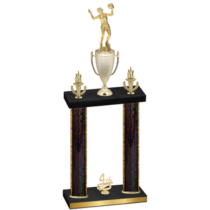 Double Black Glacier Fourth Place Volleyball Trophy