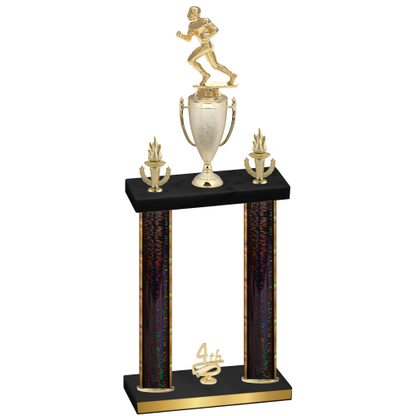 Double Black Glacier Fourth Place Football Trophy