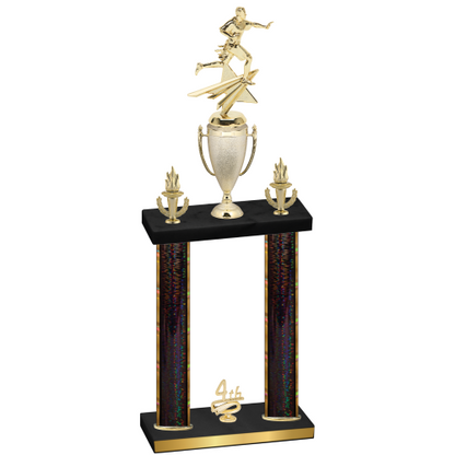 Double Black Glacier Fourth Place Flag Football Trophy