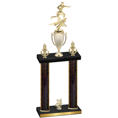 Double Black Glacier Year Flag Football Trophy