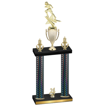 Double Black Carbon Fiber Year Football Trophy