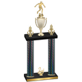 Double Black Carbon Fiber Second Place Soccer Trophy