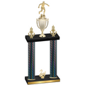 Double Black Carbon Fiber Second Place Soccer Trophy