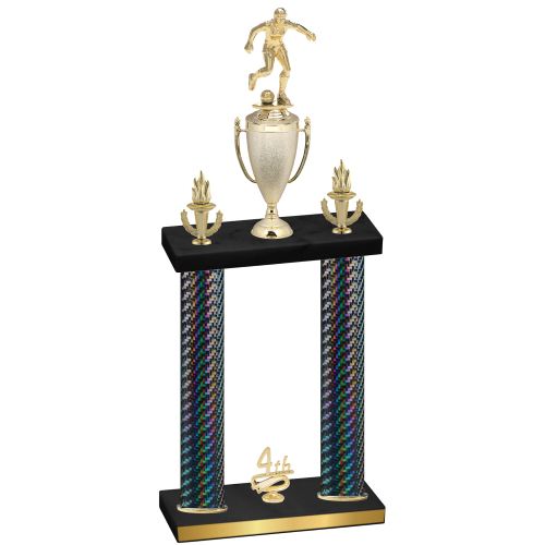 Double Black Carbon Fiber Fourth Place Soccer Trophy
