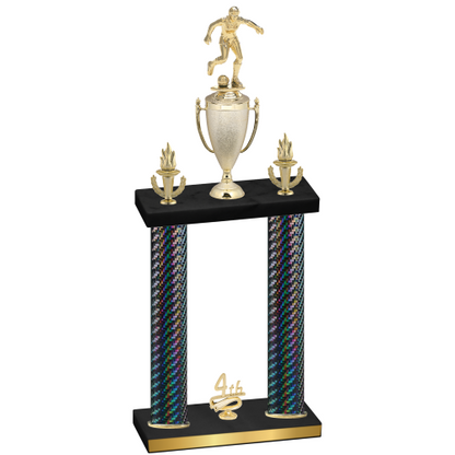 Double Black Carbon Fiber Fourth Place Soccer Trophy