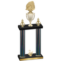Double Black Carbon Fiber Second Place Soccer Trophy