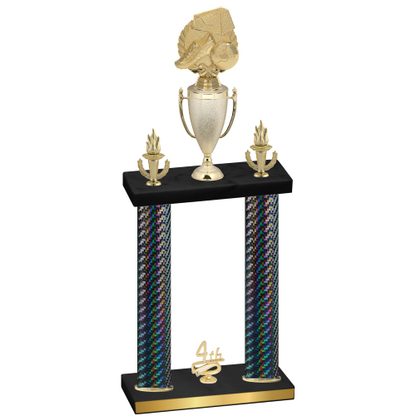 Double Black Carbon Fiber Fourth Place Soccer Trophy
