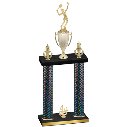 Double Black Carbon Fiber Fourth Place Tennis Trophy