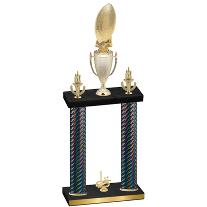 Double Black Carbon Fiber First Place Football Trophy