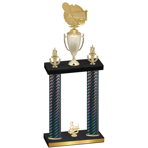 Double Black Carbon Fiber Third Place Tennis Trophy