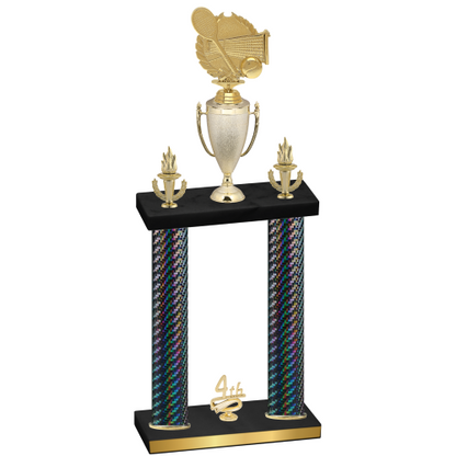 Double Black Carbon Fiber Fourth Place Tennis Trophy