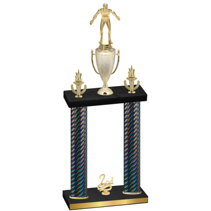 Double Black Carbon Fiber Second Place Wrestling Trophy