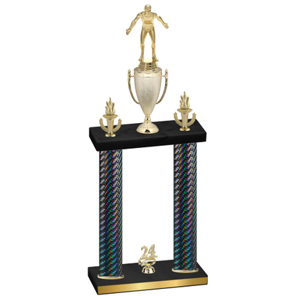 Double Black Carbon Fiber Year Wrestling Trophy