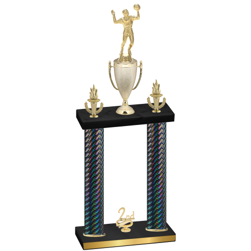 Double Black Carbon Fiber Second Place Volleyball Trophy