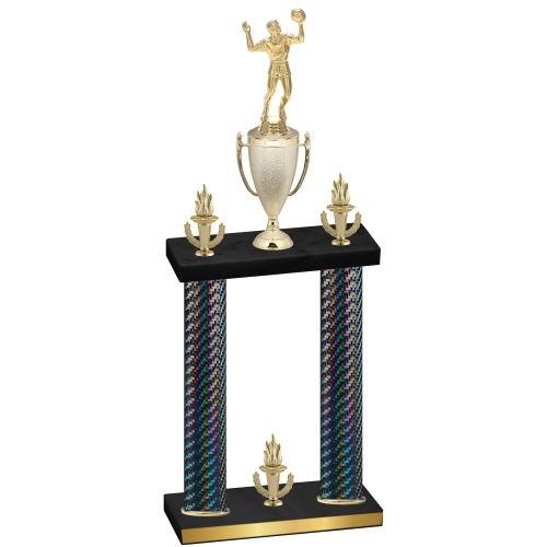 Double Black Carbon Fiber Victory Volleyball Trophy