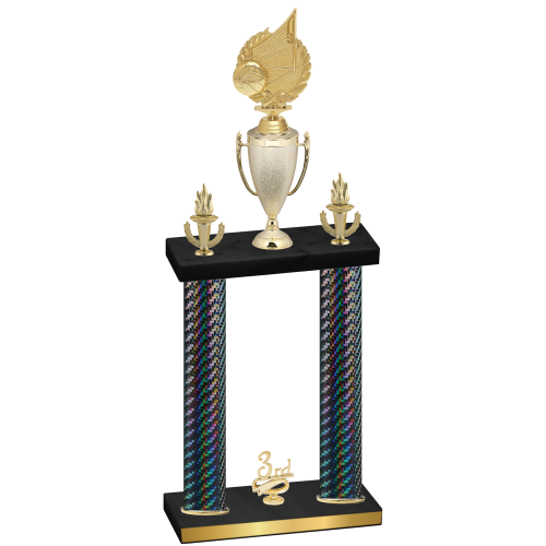 Double Black Carbon Fiber Third Place Volleyball Trophy