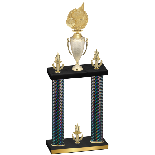 Double Black Carbon Fiber Victory Volleyball Trophy