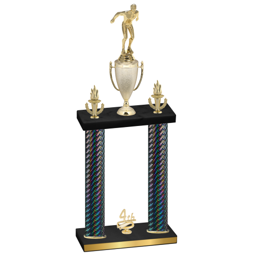 Double Black Carbon Fiber Fourth Place Swimming Trophy