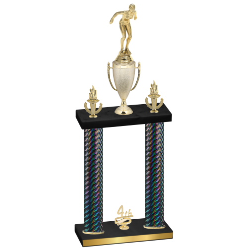 Double Black Carbon Fiber Fourth Place Tennis Trophy