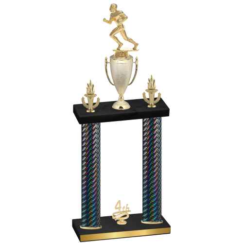 Double Black Carbon Fiber Fourth Place Football Trophy